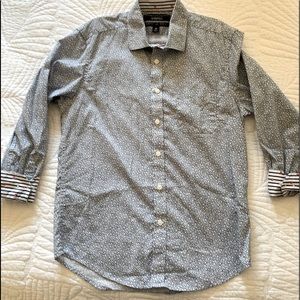 Report Collection Boys Button Down Shirt with Folded Over Cuffs. Slim fit.